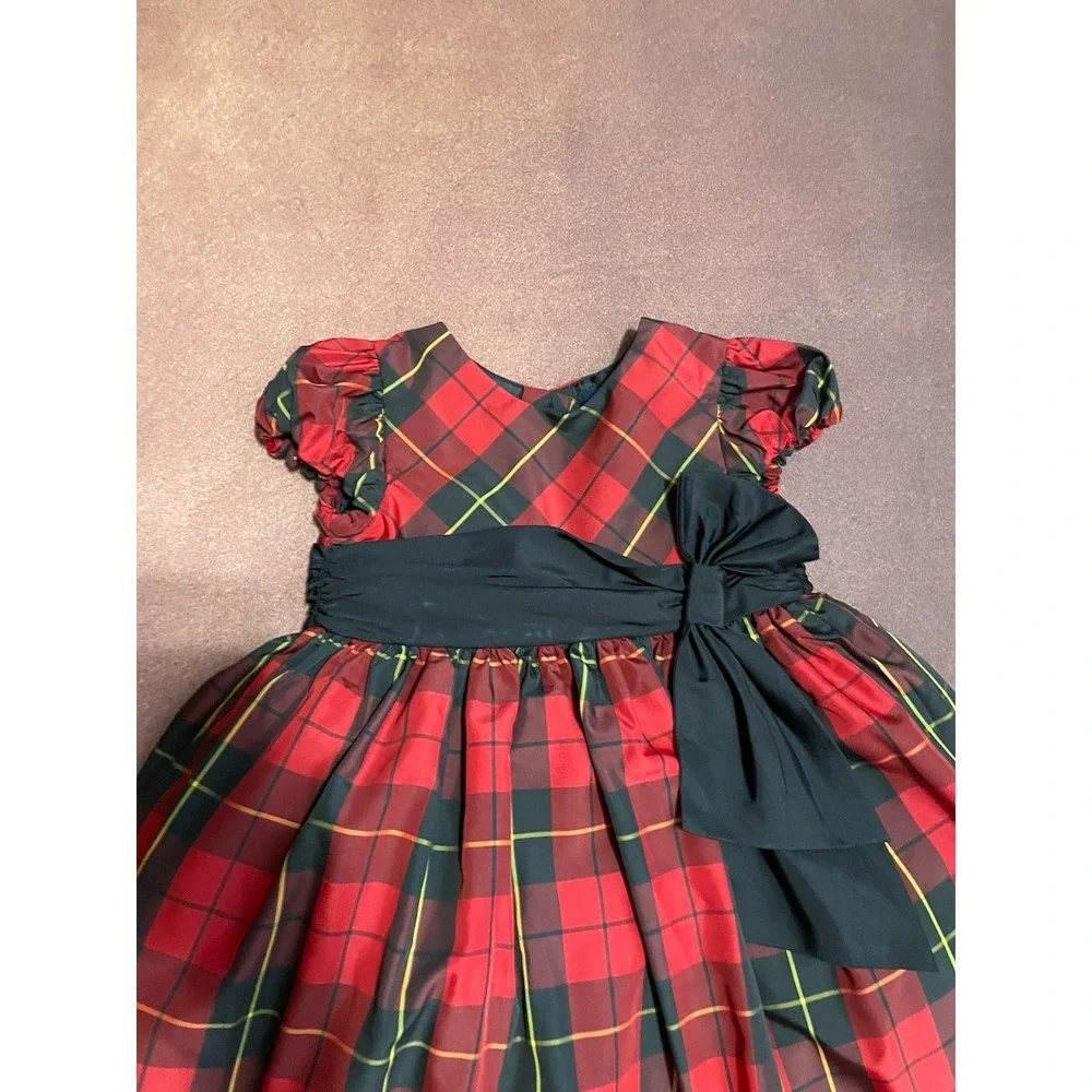 Ralph Lauren Girls Red And Black Tartan Plaid Dress Holidays Occasions Size 4